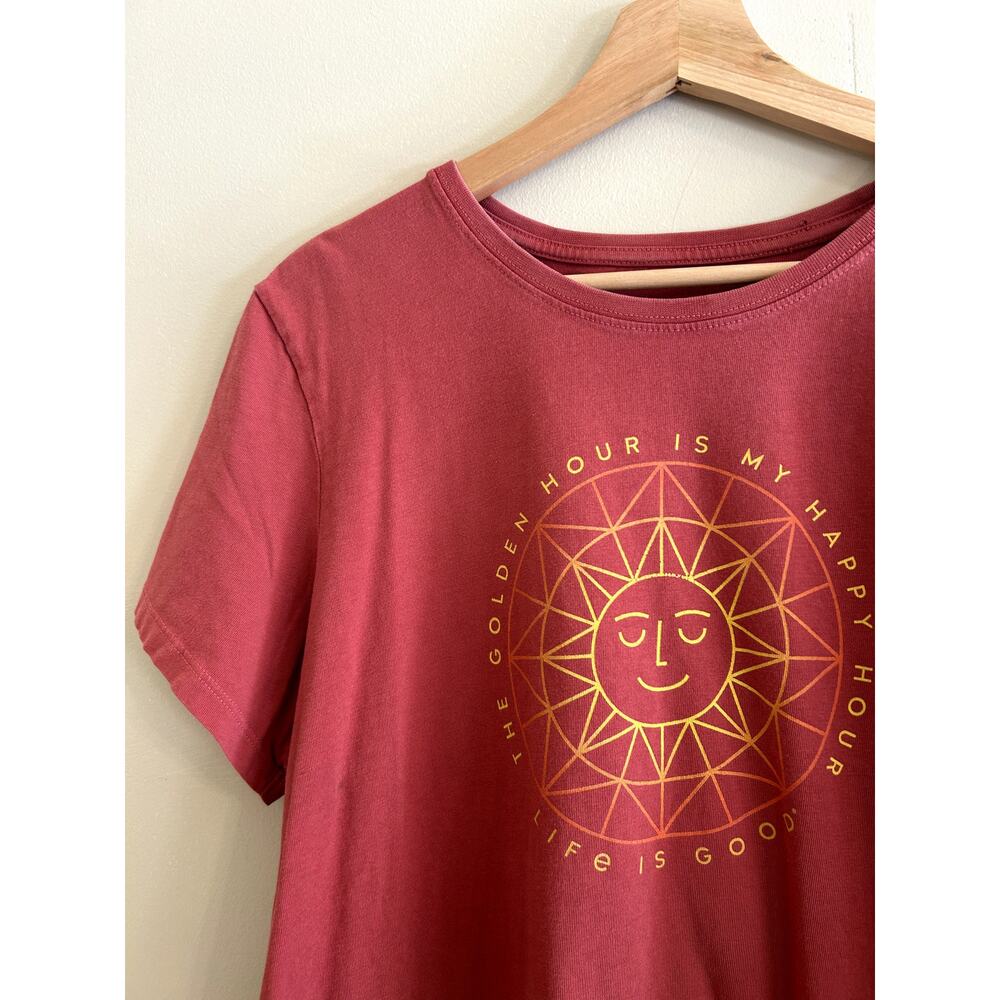 Pink Life is Good Golden Hour is My Happy Hour Short-sleeve T-shirt Women's XL